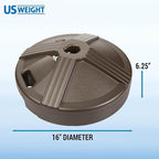 US Weight Durable Fillable Umbrella Base for Patio Table - 50 Pound Capacity Heavy Duty Adjustable Stand for Outdoor Umbrellas - Made in The USA - Image 3