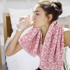 Jacquotha Cotton Hand Towels Pink Checkered Floral - Image 5