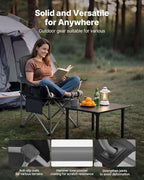 VEVOR Oversized Camping Folding Chair, Portable Heavy Duty Outdoor Quad Lumbar Back Padded with Side Pockets, Cup Holder and Cooler Bag for Beach, Lawn, Picnic, Fishing, Backpacking, 2 Pack - Image 5