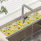 Watercolor Sunflowers Sink Splash Guard Faucet Mat Sunflowers Polka Dots Super by Unknown