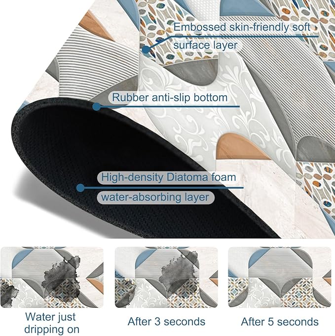 Ceramic Wall Tiles Sink Splash Guard Faucet Mat Moroccan Graphics Super - Image 3