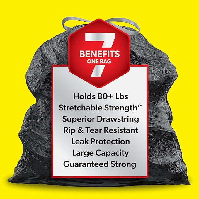 Glad Large 30 Gallon Trash Bags, Unscented Heavy Duty Garbage Bags, Forceflex - Image 2