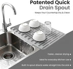 Silicone Dish Drying Mat with Raised Drain Spout, 15mm Thick Heat Resistant - Image 2