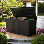 Devoko 260 Gallon Double-Wall Deck Box with Divider, Side Handles, Resin Outdoor Large Storage Box Waterproof and Lockable for Patio Furniture, Garden, Pool (Black, 260 Gallon) - Image 7