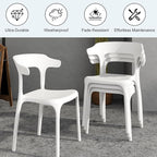 VECELO 4 Pack Plastic Stacking Chairs, Stackable Dining Chairs for Kitchen Restaurant Patio, Portable Indoor Outdoor Use, No Assembly Required, White - Image 5