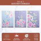 Maison d' Hermine Kitchen Towels Set of 3 100% Cotton 27.50" x 20" Reusable - Image 2