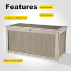 DRATO 320 Gallon Deck Box, Outdoor Large Waterproof Resin Storage Box with Lockable Lid for Patio Cushions, Gardening Tools（Gray，320 Gallon） - Image 7