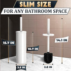 Stainless Steel Toilet Brush and Holder Set White - Image 2