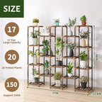 Uneedem Plant Stand Indoor Outdoor, Tall Plant Shelf for Multiple Plants, 17 Tiers Large Plant Rack Wood Plant Holder Plant Shelves for Room Corner Balcony Garden Patio - Image 4