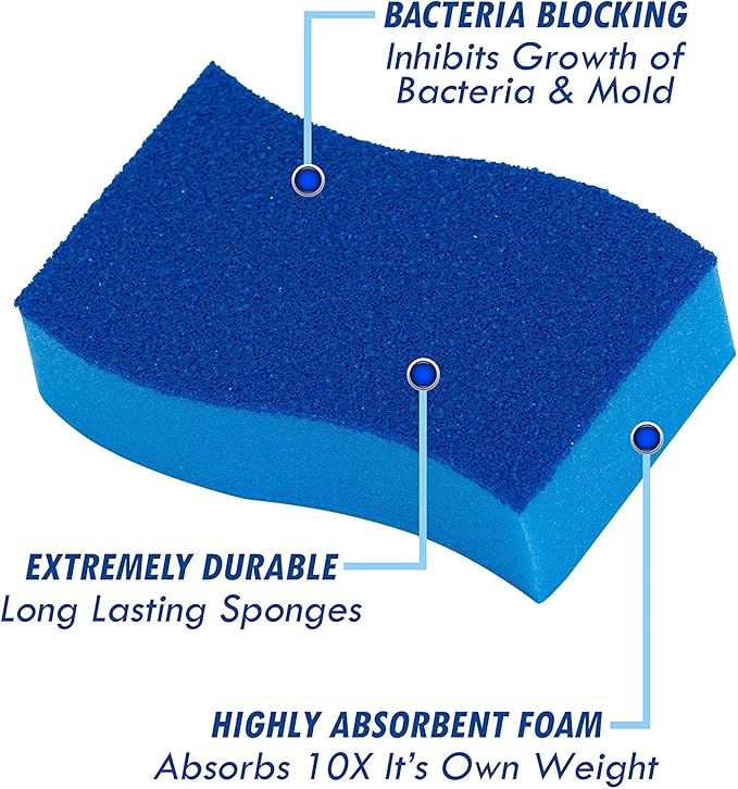 Elitra Essentials Scrubber Sponge, Non-Scratch Hydrophilic Foam Technology - Image 3