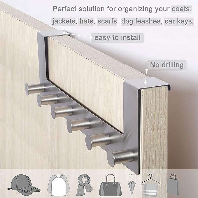 WEBI Over The Door Hook Door Hanger:Over The Door Towel Rack - Image 4