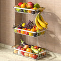 2 Tier Large Fruit Basket for Kitchen Counter by Sevenblue