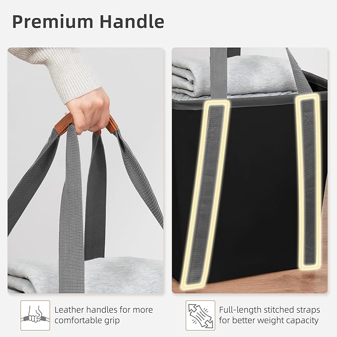 STORAGE MANIAC Collapsible Laundry Caddy, 128L Large Collapsible Laundry Basket - Image 2