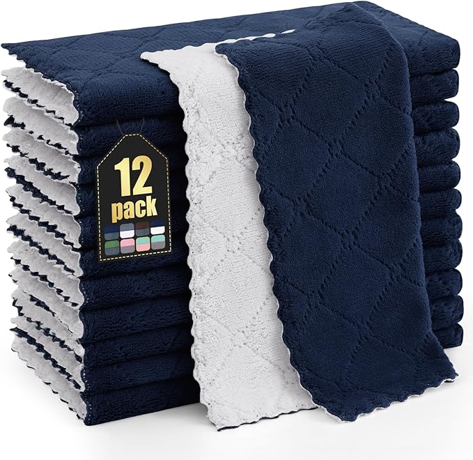 Homaxy 12 Pack Kitchen Cloths Dish Towels, Super Soft and Absorbent Dish Cloths by Homaxy