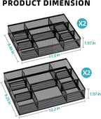 Marbrasse 2 Pack Desk Drawer Organizer, Mesh Drawer Organizer Tray - Image 5