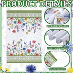 Geyoga 6 Pcs Spring Floral Kitchen Towels Flamingo Dish Hand Towels Sunflower - Image 5