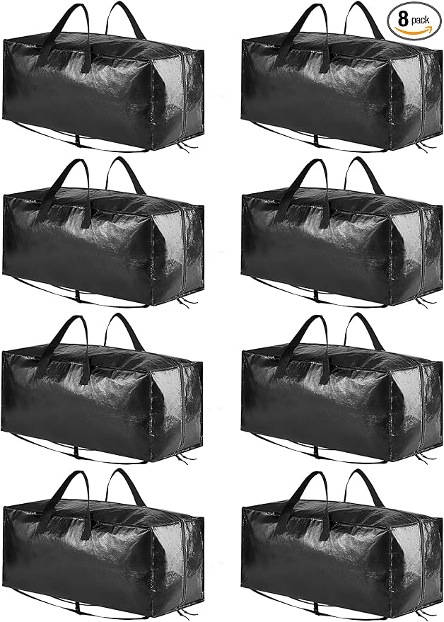 SpaceAid Heavy Duty Moving Bags 8 Pack, Large Storage Totes Bins by SpaceAid