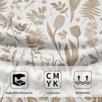 Spring Floral Hand Towels for Bathroom Set of 2 Brown White Flower Leaves - Image 3