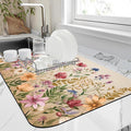 Colorful Wildflowers Dish Drying Mat Meadow Flowers Floral Kitchen Mat 12"x19" by Unknown