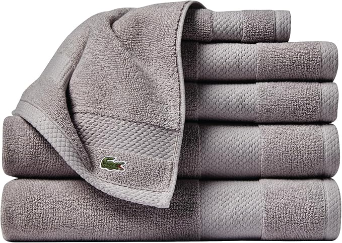 Lacoste Heritage Supima Cotton 6-Piece Towel Set, 2 Bath Towels, 2 Hand Towels by LACOSTE