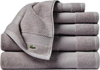 Lacoste Heritage Supima Cotton 6-Piece Towel Set, 2 Bath Towels, 2 Hand Towels by LACOSTE