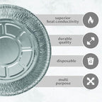 PLASTICPRO 6'' Inch Round Tin Foil Cake Pans Disposable Aluminum, Freezer & - Image 6