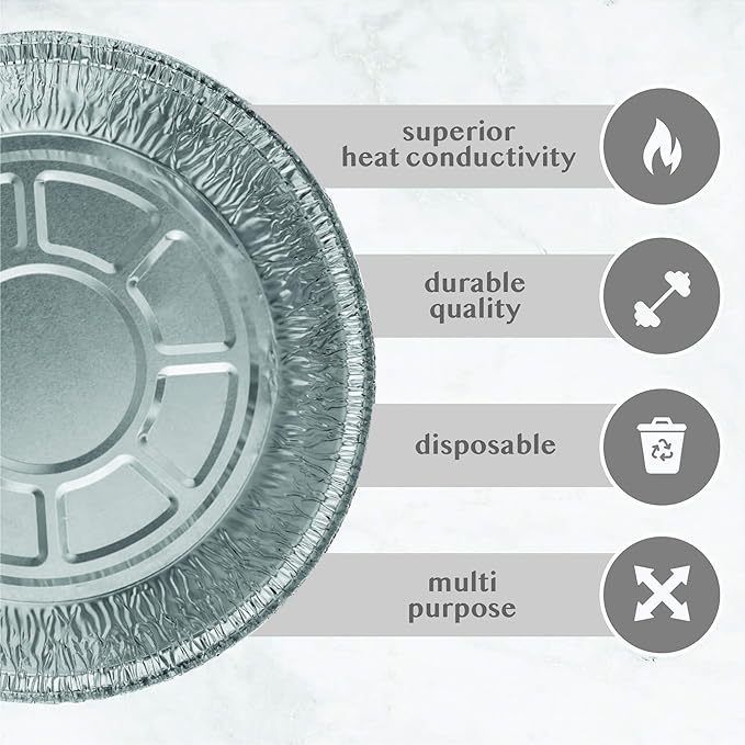PLASTICPRO 6'' Inch Round Tin Foil Cake Pans Disposable Aluminum, Freezer & - Image 6