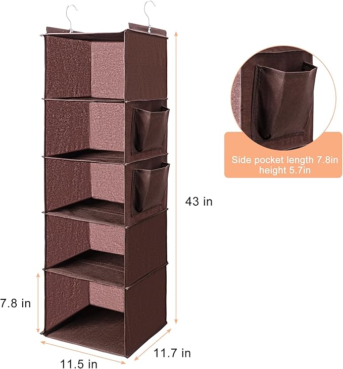 BOOMIBOO Hanging Closet Organize and Shelves，5-Hanging Shelf - Image 3