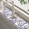 Watercolor Lavender Bunches Kitchen Sink Splash Guard Mat Absorbent Fast Drying by Unknown