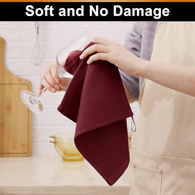 Homaxy 100% Cotton Waffle Weave Dish Cloths - Image 5