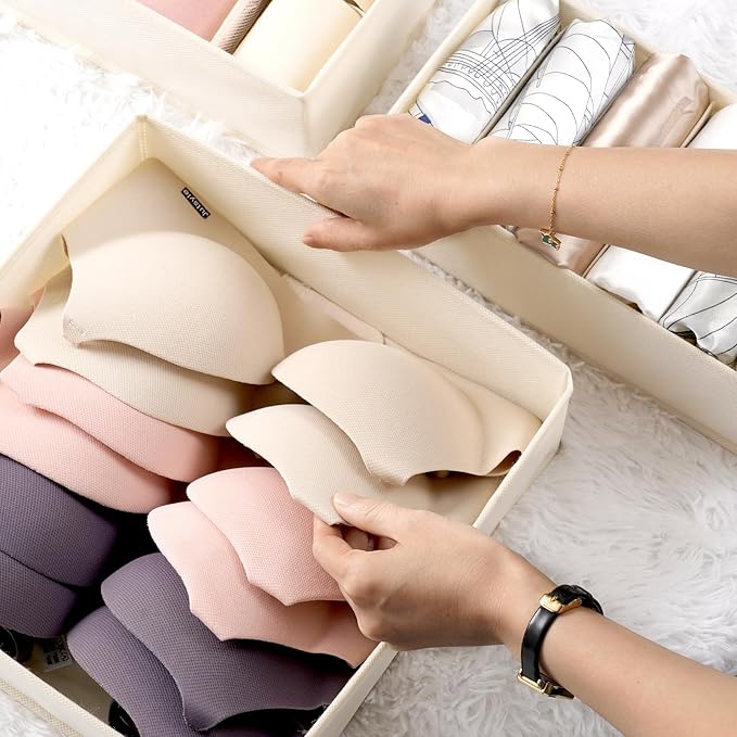 Criusia Underwear Sock Drawer Organizer Dividers 8 Set, Foldable Dresser Closet - Image 7