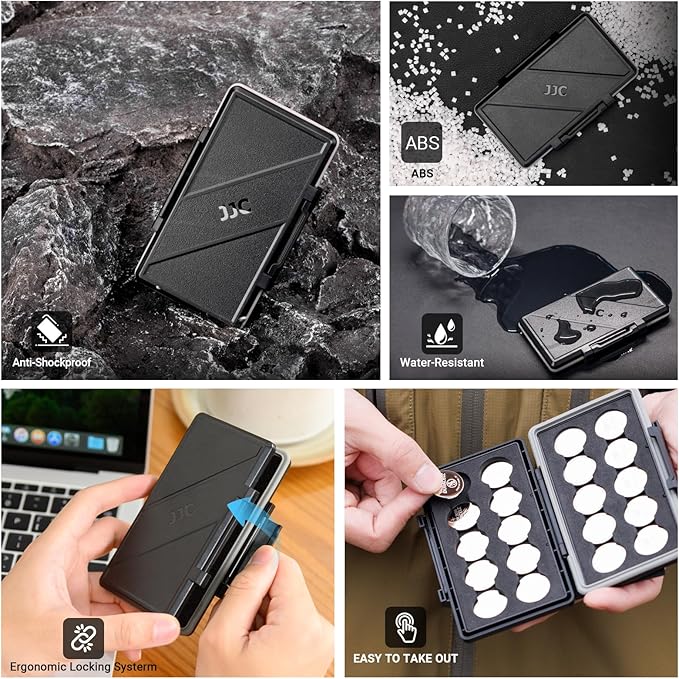 JJC CR2032 CR2025 Battery Case Holder Storage, Water-Resistant Anti-Shock - Image 4