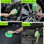 Wheel Rim & Tire Brush Set, Soft & Stiff Bristle Wash Cleaning Supplies Kit - Image 5
