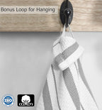 COTTON CRAFT - 4 Pack - Basket Weave Kitchen Towels - Grey - Cotton - Oversized - Image 3