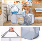 Durable Collapsible Foldable Pop Up Laundry Hamper, Sturdy 3 Compartments - Image 5