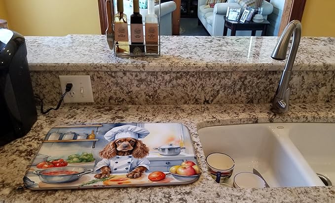 Caroline's Treasures DAC6234DDM Cocker Spaniel The Chef Dish Drying Mat - Image 2
