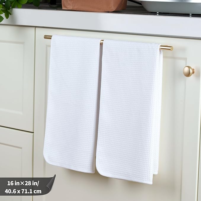 POLYTE Premium Microfiber Kitchen Dish Hand Towel Waffle Weave 12 Pack - Image 2