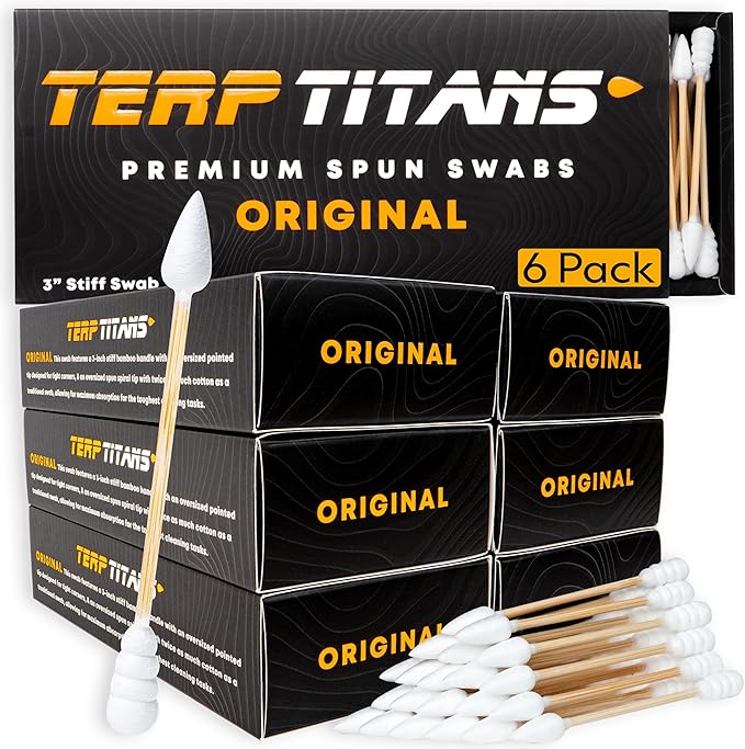 TerpTitans Original – Bamboo Cotton Swabs | Dual-Tip: Spiral by Hygenix