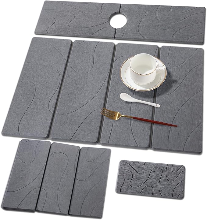 3 PCS Large Stone Dish Drying Mat by BSSN