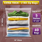 Extra Large 5 Gallon Zippered Plastic Bags - Image 2