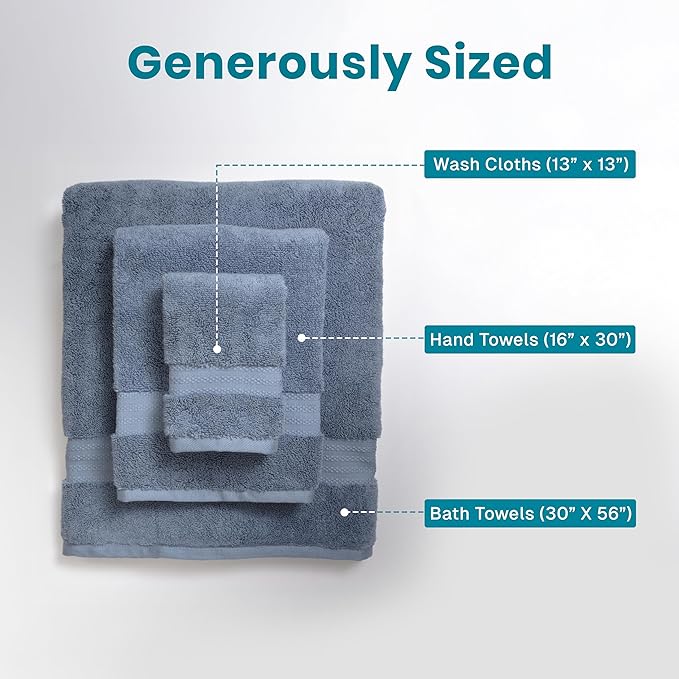 100% Organic Cotton Bath Towel Set | Bathroom Luxury Towel Set of 6 | GOTS - Image 4