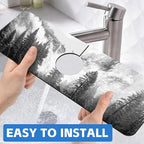 Winter Forest Mountain Sink Faucet Absorbing Mat Splash Guard Draining Mat Fast - Image 6
