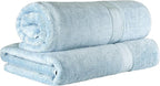 SUPERIOR Egyptian Cotton Pile Bath Sheet Set of 2, Ultra Soft Luxury Towels - Image 2