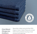 Luxury Silver-Infused Navy Blue Washcloths 4-Pack Set, 12.9"x12.9" - Image 3