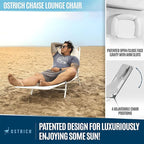 Ostrich 72 by 22 Inch Versatile Chaise Lounge Portable Reclining Lounger, Outdoor Patio, Beach, Lawn, Camping, or Pool Tanning Chair, White - Image 4