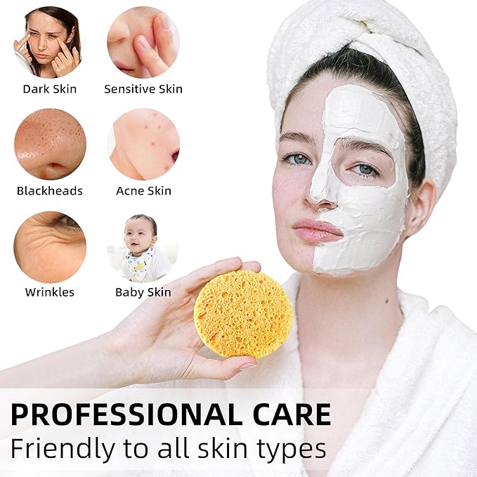 120-Count Compressed Facial Sponges|Kickleen 100% Natural Cellulose Cosmetic - Image 3