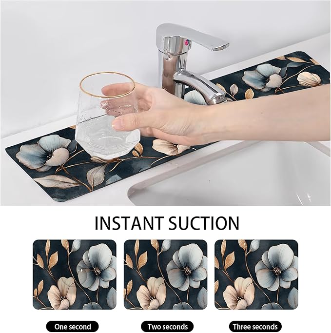 Bimkole 2 PCS Faucet Absorbent Mat, Kitchen Faucet Sink Splash Guard Wraparound - Image 4