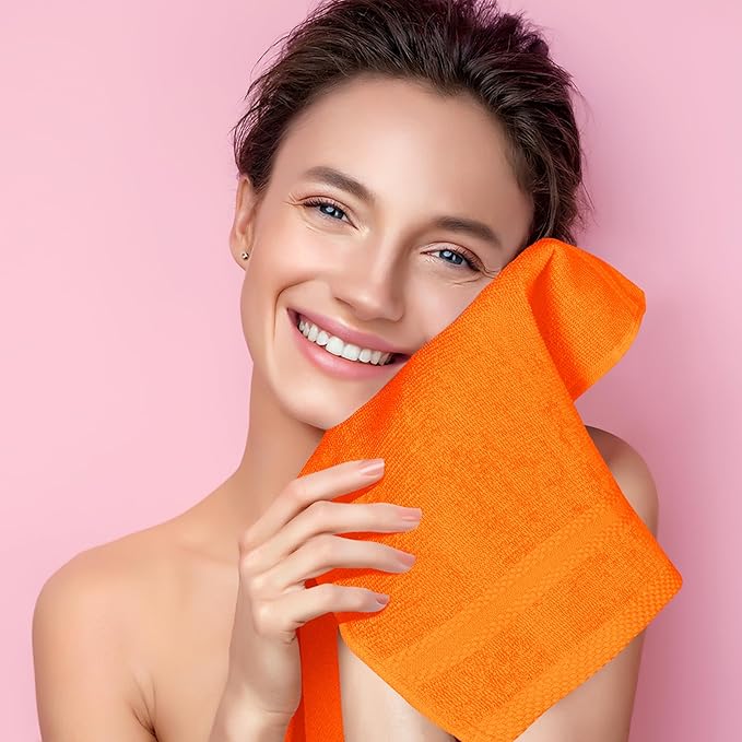 GLAMBURG Ultra Soft 12-Piece Washcloths Set 13x13-100% Ringspun Cotton - Image 5