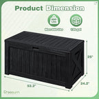 Greesum Outdoor Storage Box 120 Gallon Storage Bin with Lid for Patio Furniture, Garden Tools, Pool Supplies, Lockable, Waterproof and UV Resistant, Black - Image 4