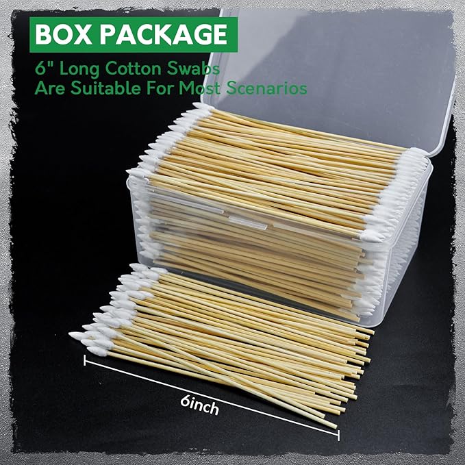 500PCS 6" Long Cotton Swabs in Storage Box - Image 3